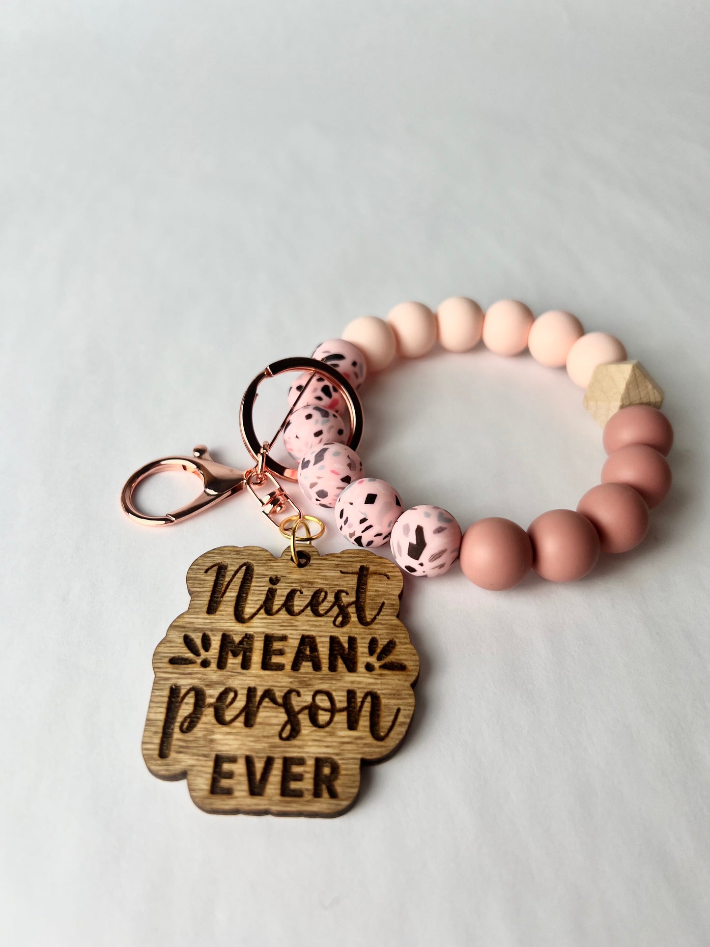 Pink Terrazzo Keychain Wristlet