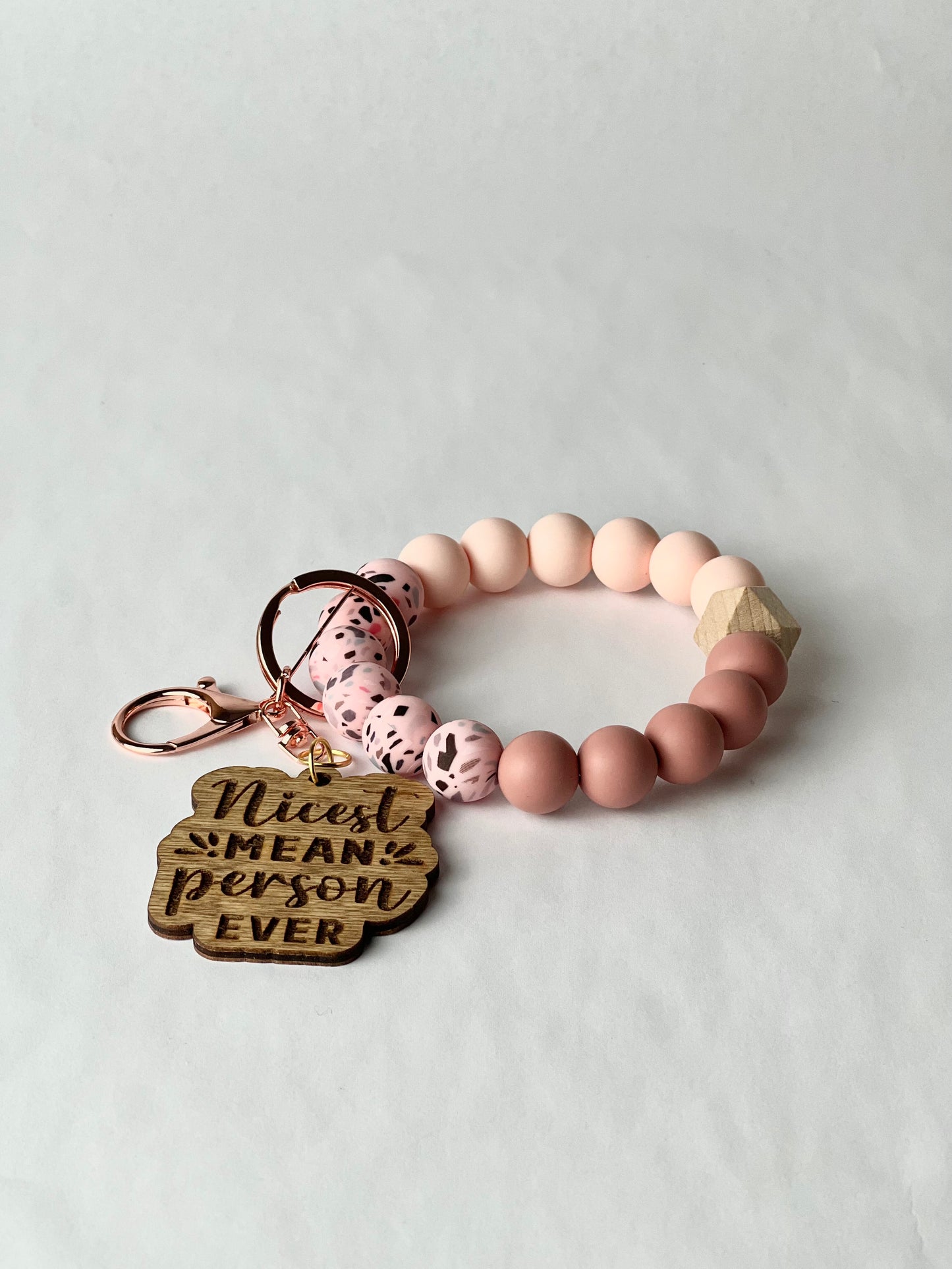 Pink Terrazzo Keychain Wristlet