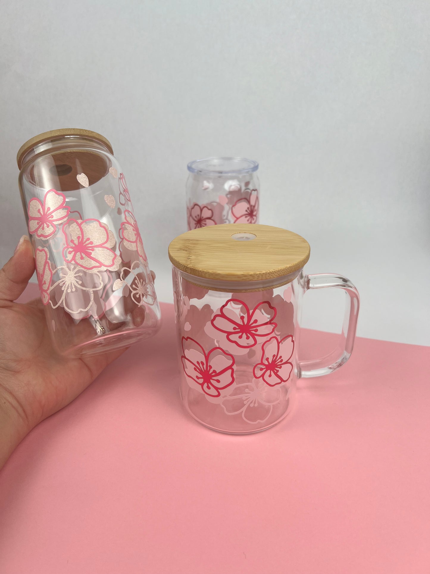 Cherry Blossom Glass Mug