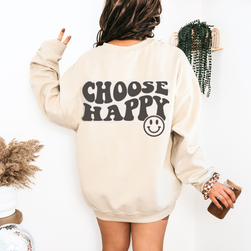 Inspirational Choose Happy Crewneck