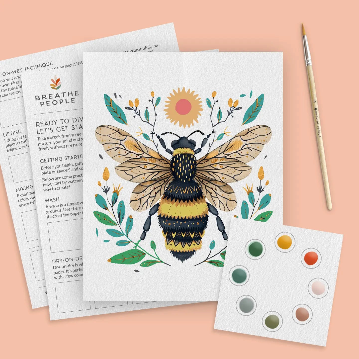 All-in-One Beginner Watercolor Paint Set - Honey Bee
