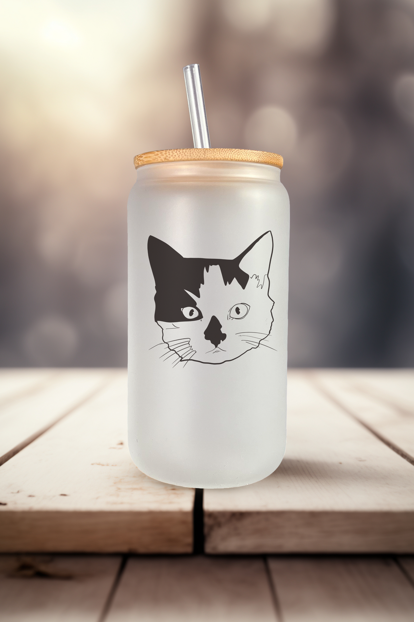 Pet Portrait Personalized Glass Tumbler