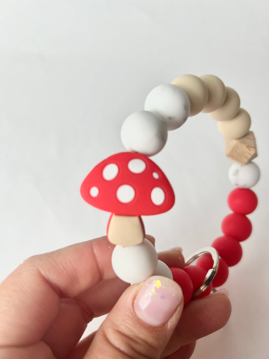 Groovy Mushroom Keychain Wristlet