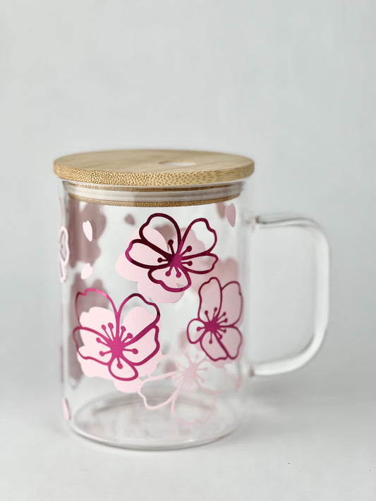 Cherry Blossom Glass Mug