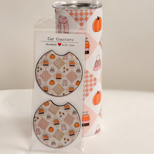 Fall Vibes Car Coasters