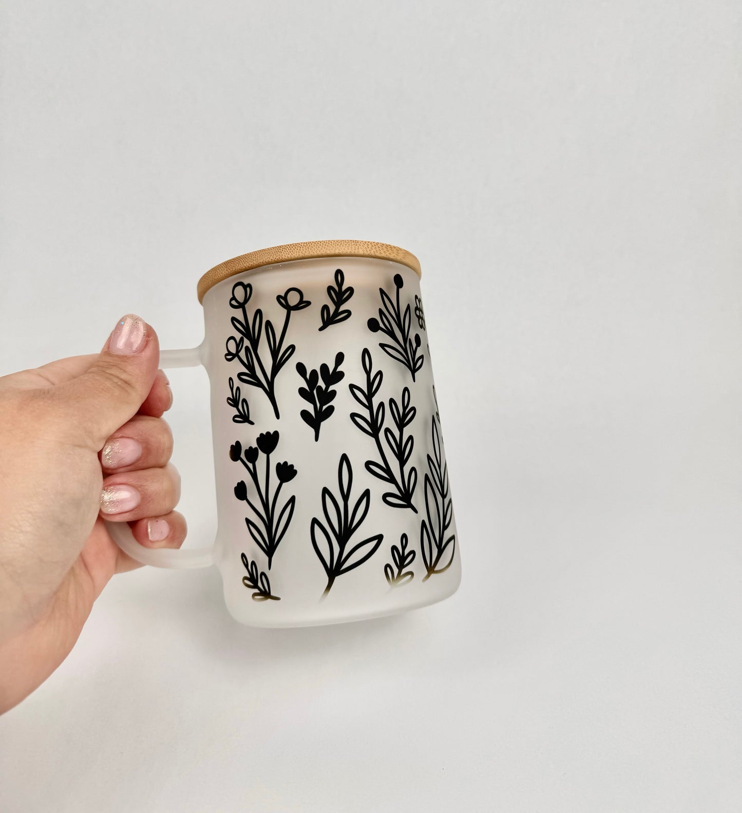 Wild Flower Glass Mug