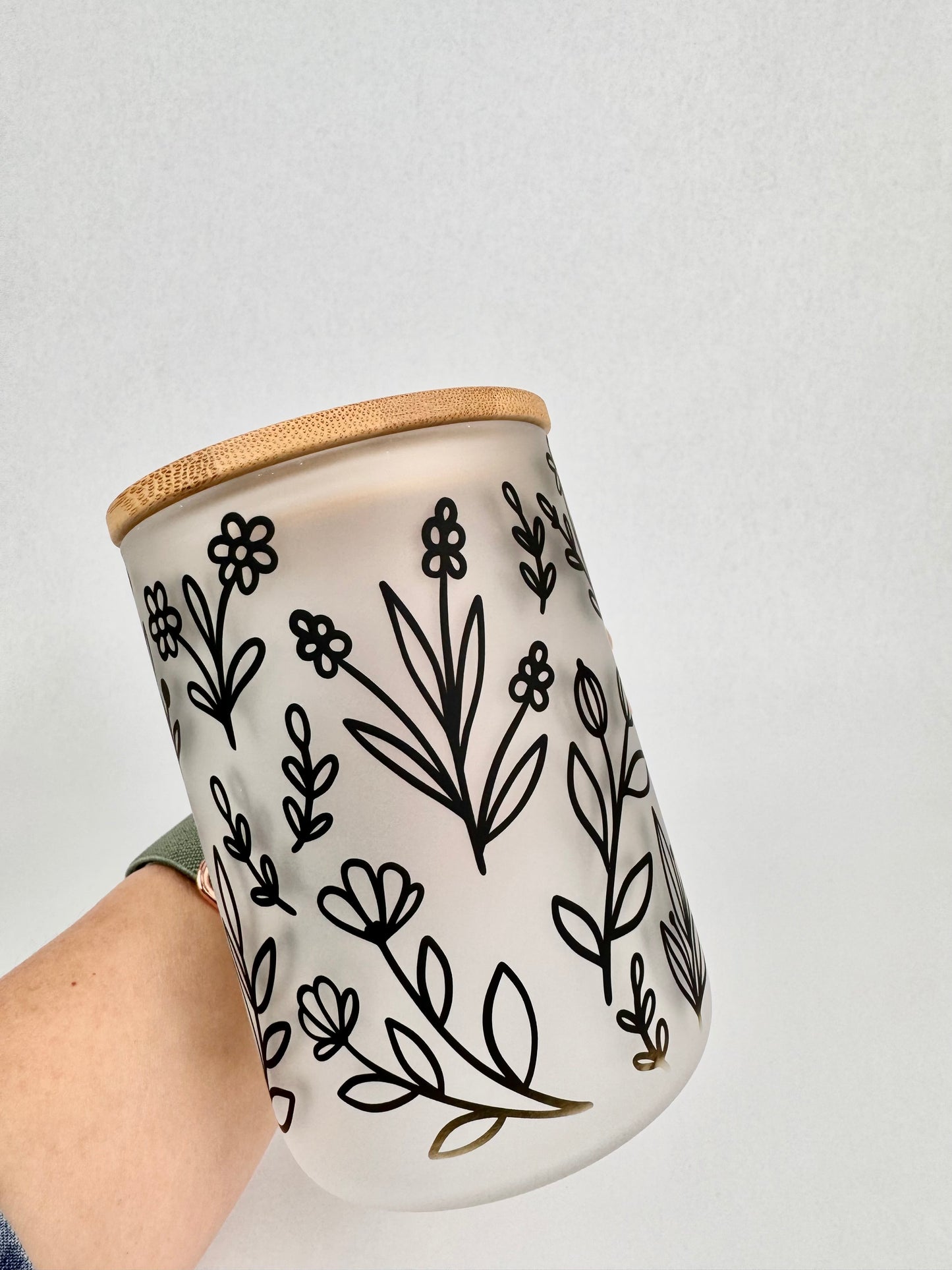 Wild Flower Glass Mug