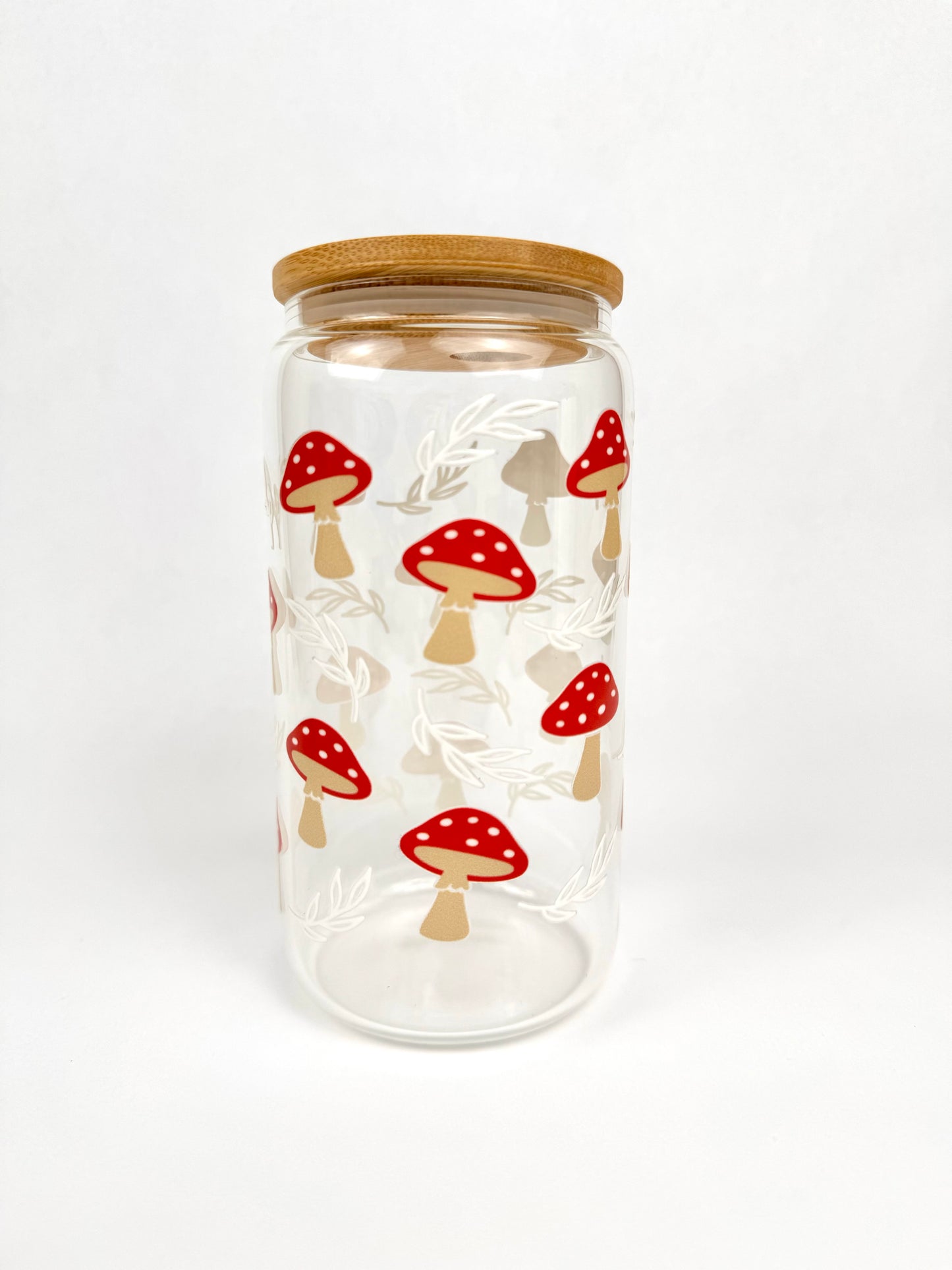 Red Mushrooms and Branch Cup