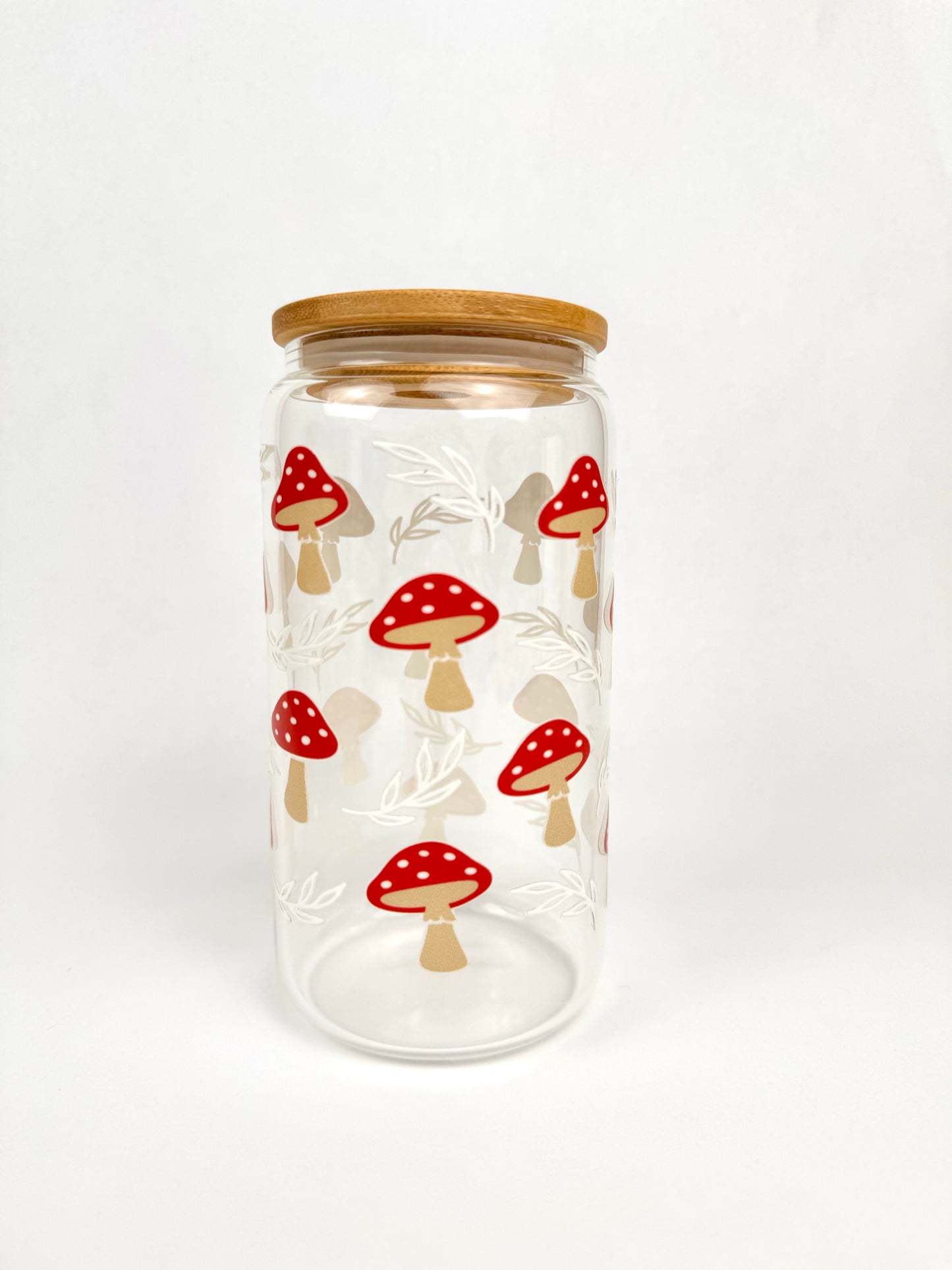 Red Mushrooms and Branch Cup