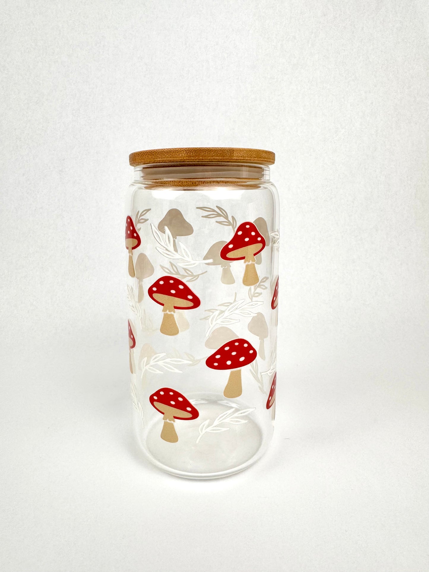 Red Mushrooms and Branch Cup