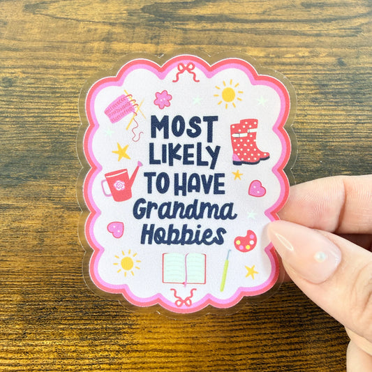 Grandma Hobbies Waterproof Vinyl Sticker