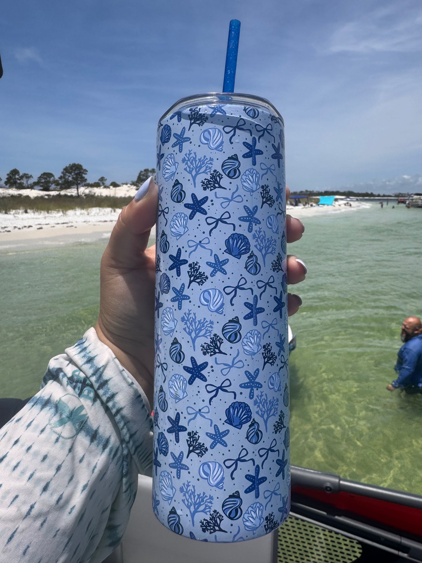 Coastal Blue Coquette Insulated Tumbler