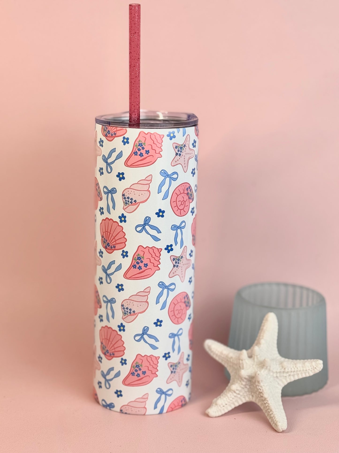 Coastal Pink and Blue Insulated Tumbler