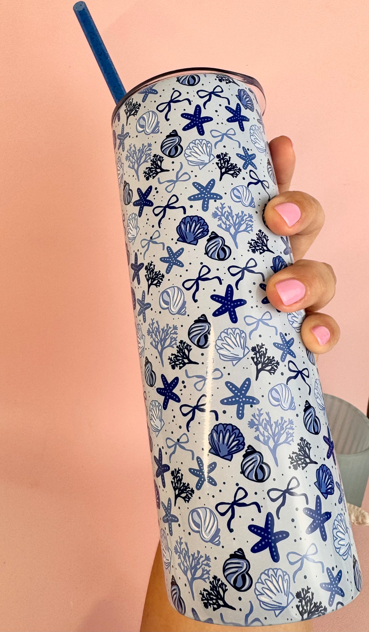 Coastal Blue Coquette Insulated Tumbler