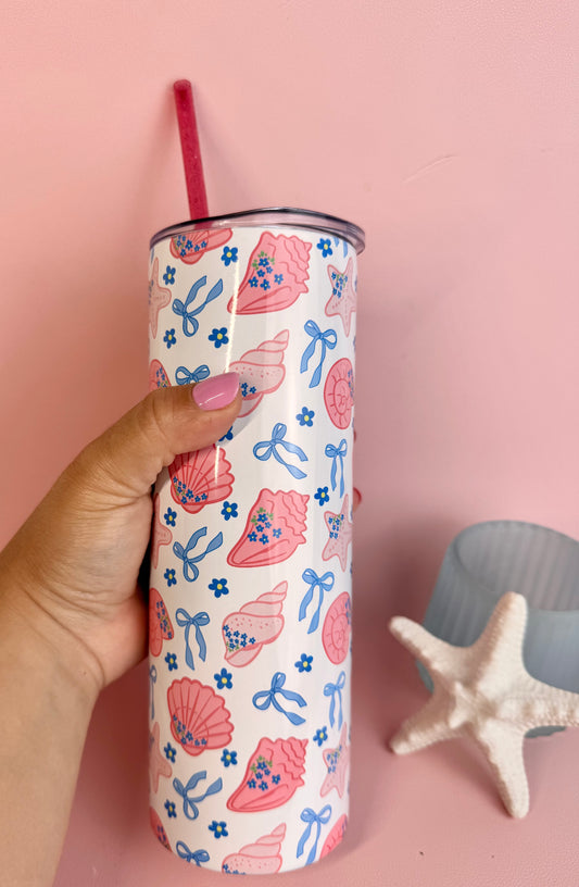 Coastal Pink and Blue Insulated Tumbler