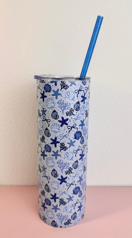 Coastal Blue Coquette Insulated Tumbler