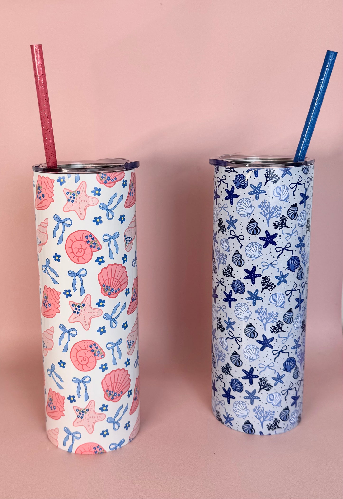 Coastal Pink and Blue Insulated Tumbler