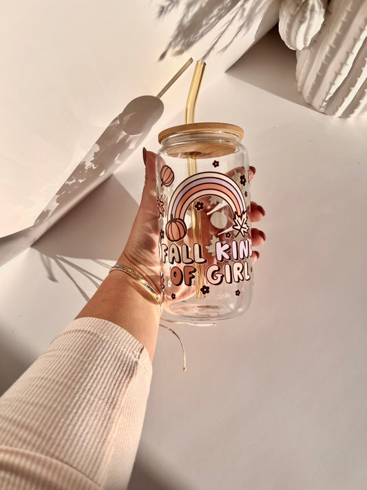Fall Kind of Girl Glass Cup