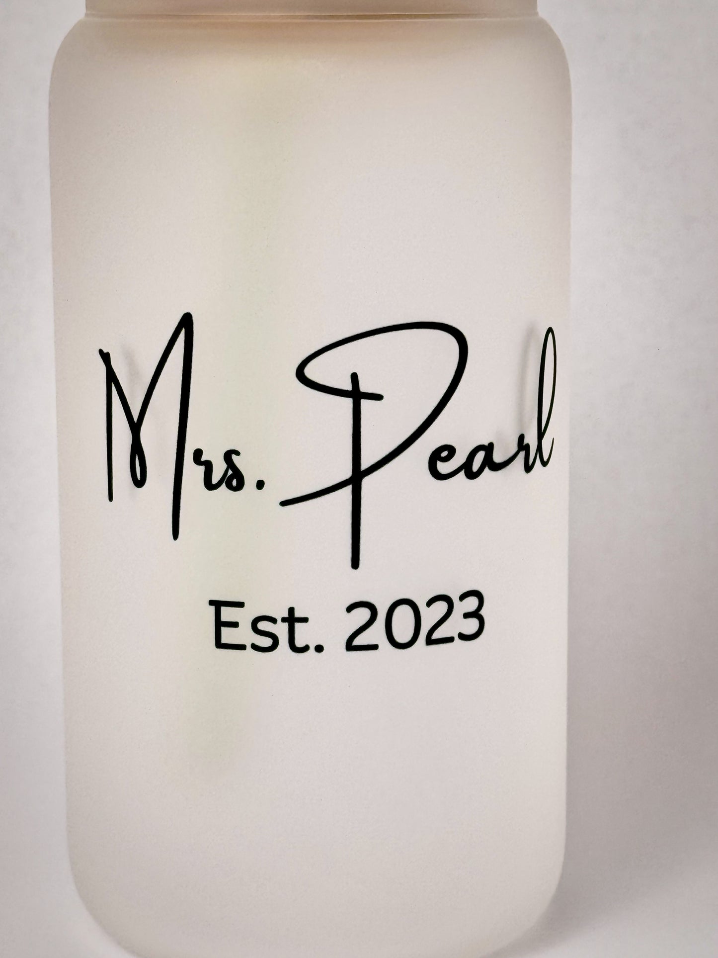 Personalized Frosted Glass Can