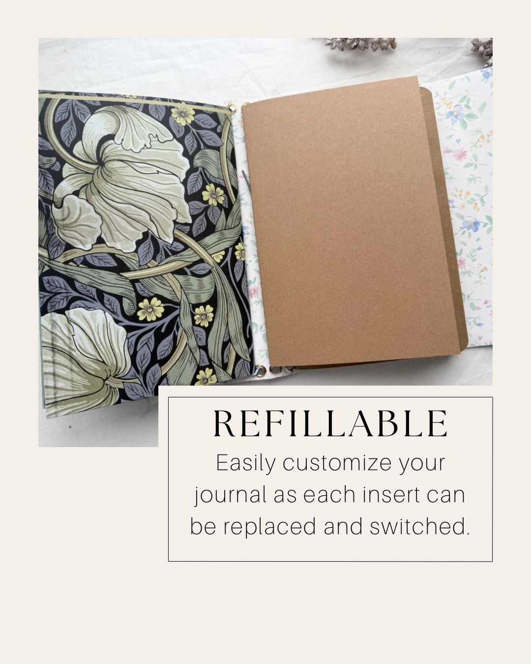 Handmade Refillable Journal + Ephemera