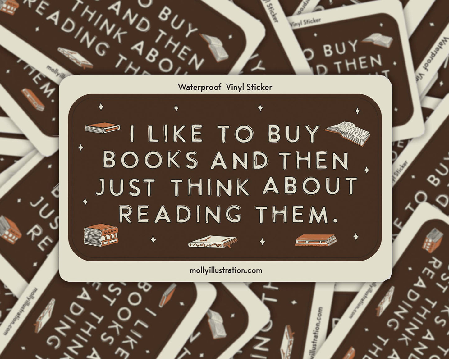 I Like to Buy Books Waterproof Vinyl Sticker