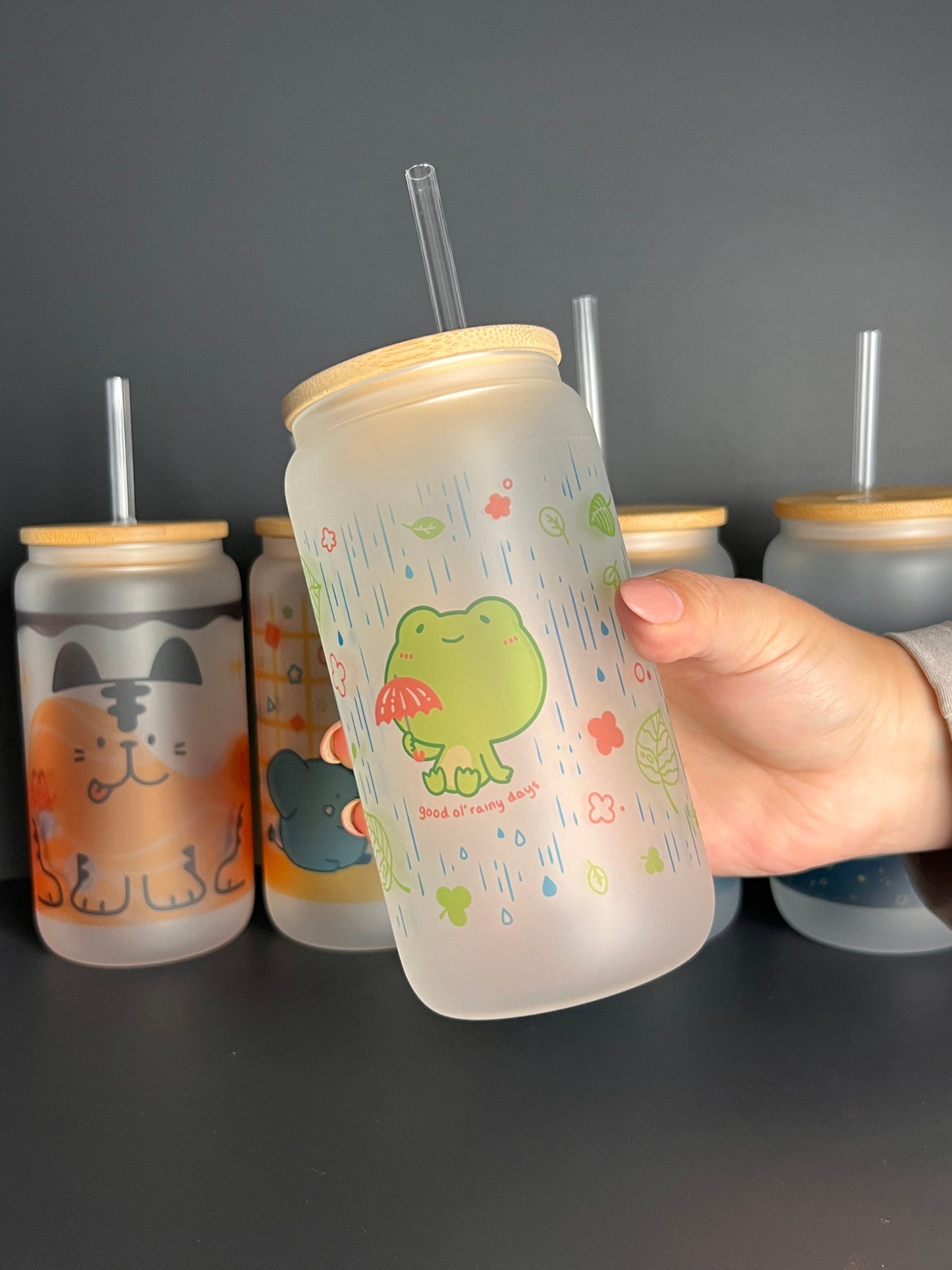 Kawaii Frog Glass Cup