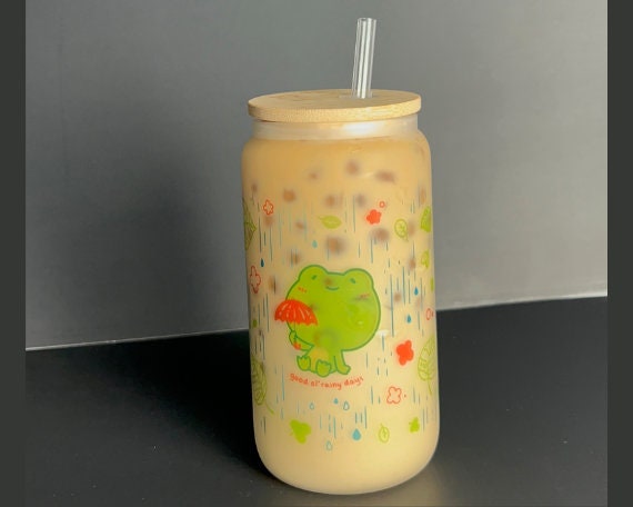 Kawaii Frog Glass Cup